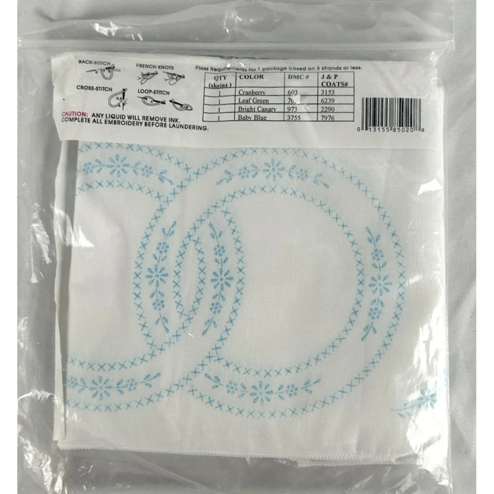 JDNA Perle Edge Stamped Pillowcase Pair Wedding Rings Pattern #20 New In Package